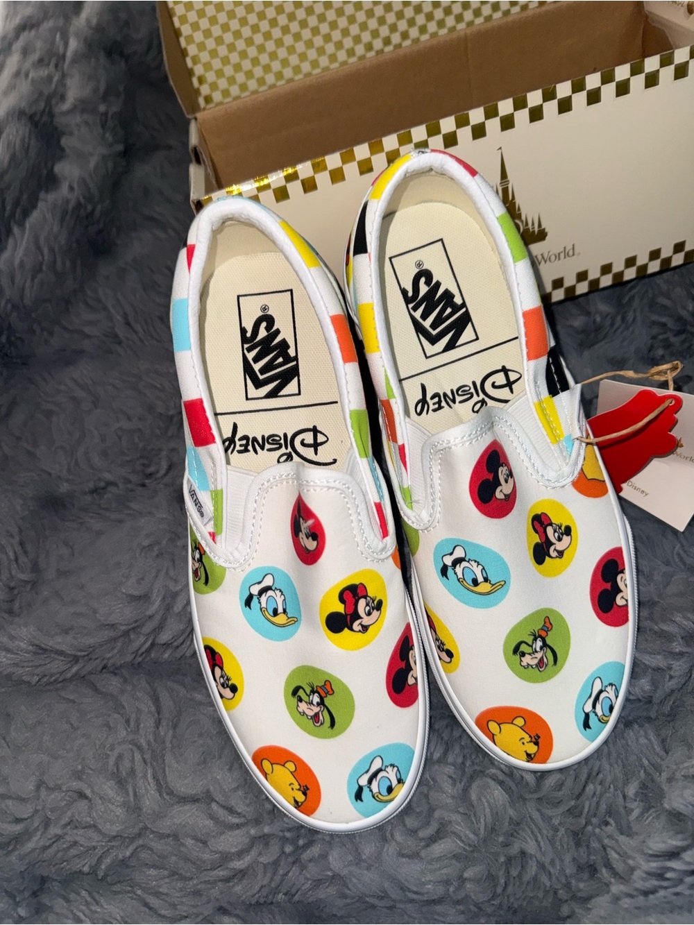 NWT Vans x Disney Checkerboard 50th slip on Sneaker